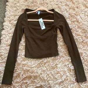 Urban outfitter long sleeve square neck shirt, size small